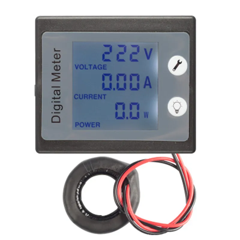 

AC Single Phase Digital Panel Voltmeter Ammeter 220V 100A Voltage Current Energy Electricity Kwh Meter PZEM-0 11 with CT Coil