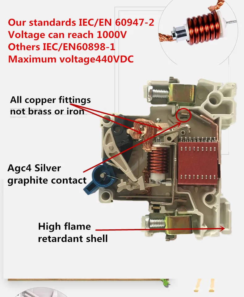 FEEO 4P 6A/10A/16A/20A/25A/32A/40A/50A/63A DC 1000 В Автоматический выключатель MCB солнечной энергии фотоэлектрический