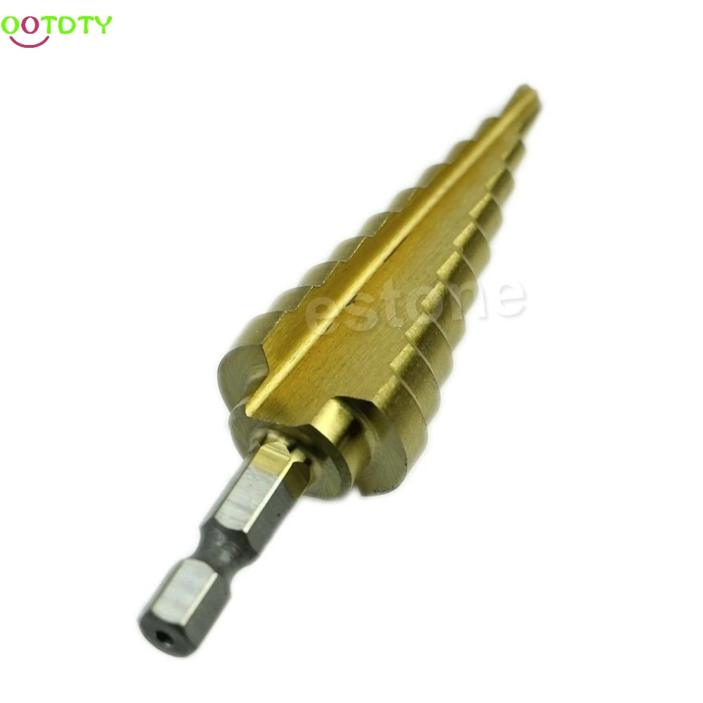 Hex Titanium Step Cone Drill Bit Hole Cutter 4 22mm HSS 4241 For Sheet