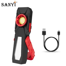 COB светодиодный магнитный рабочий светильник зарядка через usb проверка фонаря светильник удобный фонарь портативный фонарь с крючком Мобильный Внешний аккумулятор