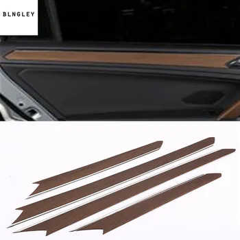 

4pcs/lot ABS Wooden grain four Interior doors decoration cover for 2016-2018 Volkswagen VW Tiguan MK2
