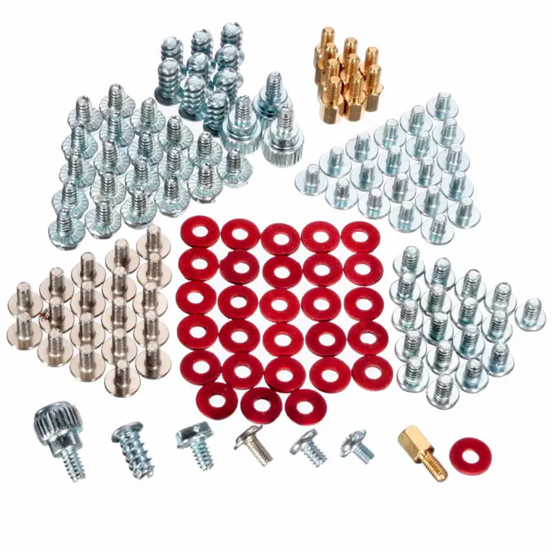 

S SKYEE 8 Kinds 134pcs M3 M3.5 M5 Computer PC Repair Case Power Motherboard Riser Fiber Screw Washers DIY Tool