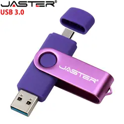 JASTER Высокоскоростной USB 3,0 OTG флеш-накопитель металлический USB флэш-накопитель 8 ГБ 16 ГБ 32 ГБ 64 Гб 128 ГБ Micro USB палка 3,0 флеш-накопитель