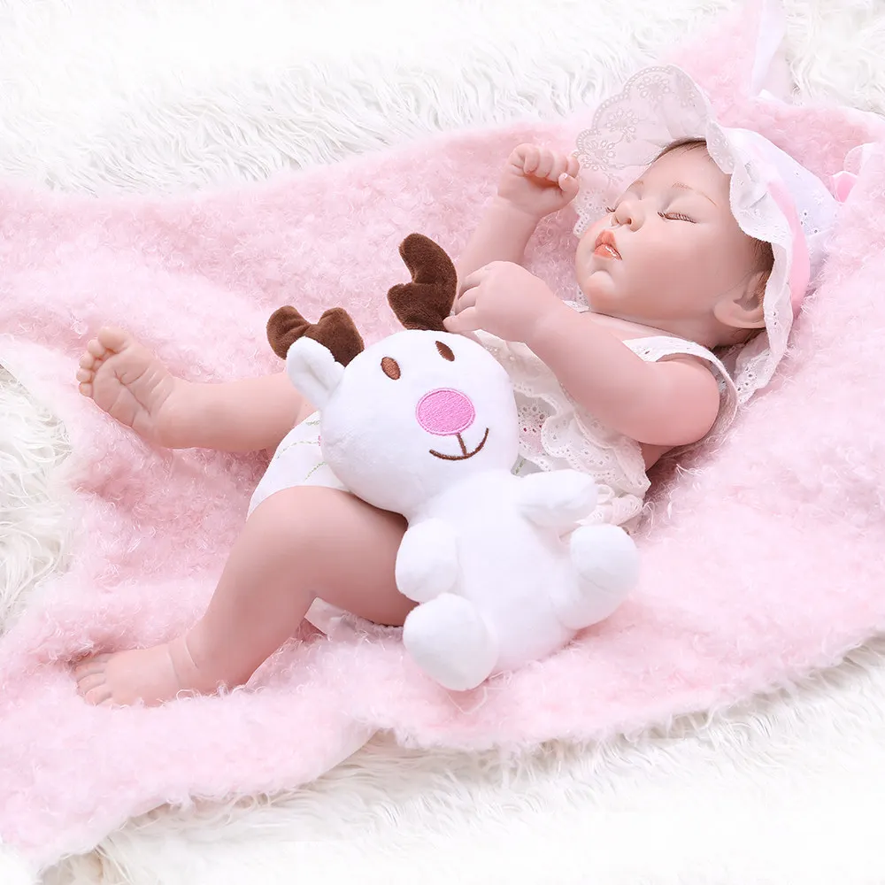 48 см Премиум Новорожденный bebe реалистичный реборн мягкий полный тело slicone реалистичный мизинец Спящий ребенок анатомически правильный