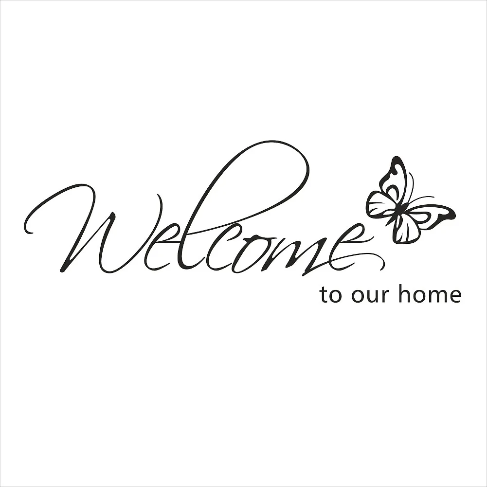 New Removable Welcome To Our Home Quote Butterfly Wall Decal Sticker Home Decor