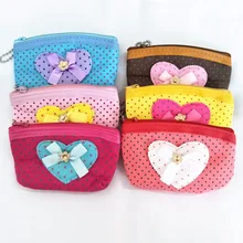 M438 Creative Cartoon Cute Small Bowknot Love Dot Dot Line Data Line Coin Purse Card Bag Girl Women Student Gift Wholesale