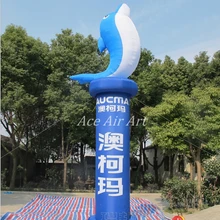 Нарядное голубое прыжки надувные с изображением животных, дельфинов; модель талисмана столба с подгонянным логосом для рекламы/океан paradise украшения