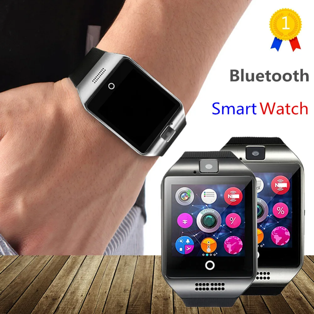 OLLLY Newest Q18 Smart Watch Bluetooth Smartwatch Phone with Camera TF SIM Card Slot for font
