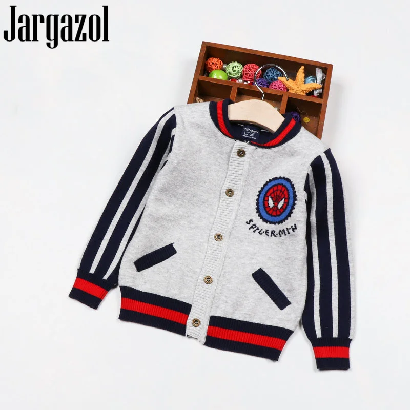 

Jargazol Boys Sweater Baby Boy Clothes 2019 Autumn Toddler Cardigan Cartoon Spider Embroidery Girls Knit Swearters Warm Costume