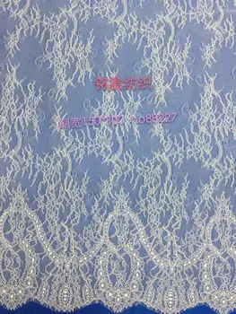 

Hot selling!off white flower pattern,frence lace fabric Tulle Net Lace for wedding dress