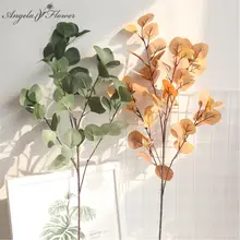 Fleur artificielle d'eucalyptus, 84cm, feuille d'argent, ginkgo, jardin, bureau, maison, bricolage, décoration de mariage, plantes, mur vert, fausse fleur