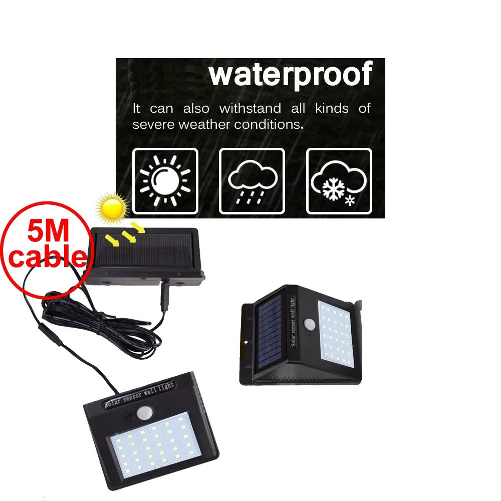 

30 leds solar light split panel led lamp motion constant light 4H for lantern camps wall security street deck decor fence home 5