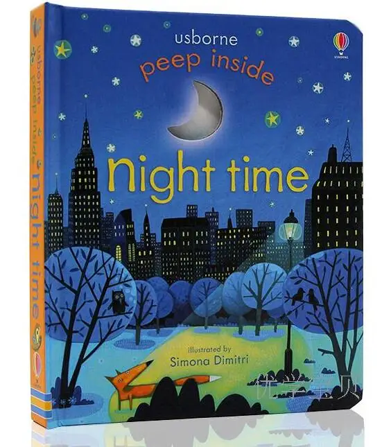 

Usborne Peep Inside night time English Educational flap Picture Books Baby Early Childhood gift For kids reading book
