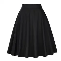 2019 новые юбки женские летние юбки с высокой талией трапециевидные однотонные вишневые юбки в горошек с волнистым узором Большие размеры s-xxl