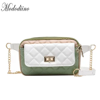 

Mododiino Women Waist Bag Belt Thread Fanny Pack Lock Crossbody Bags For Women Banana Bag Belt Shoulder Phone Chest Bag DNV1088