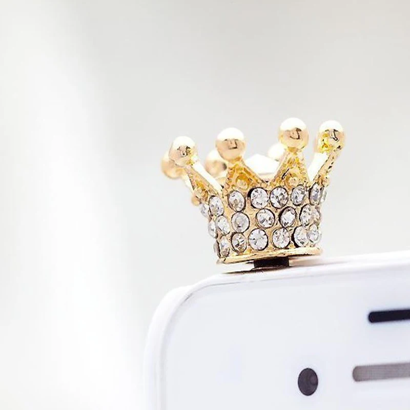 

Rhinestone Shiny Zircon Stone Crown Fashion Phone Dust Plug