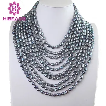 

Free Shipping! Sparkling 10 Strands Baroque Freshwater Pearl Necklaces Euramerican Style Fashion Design Hot Sale FP007