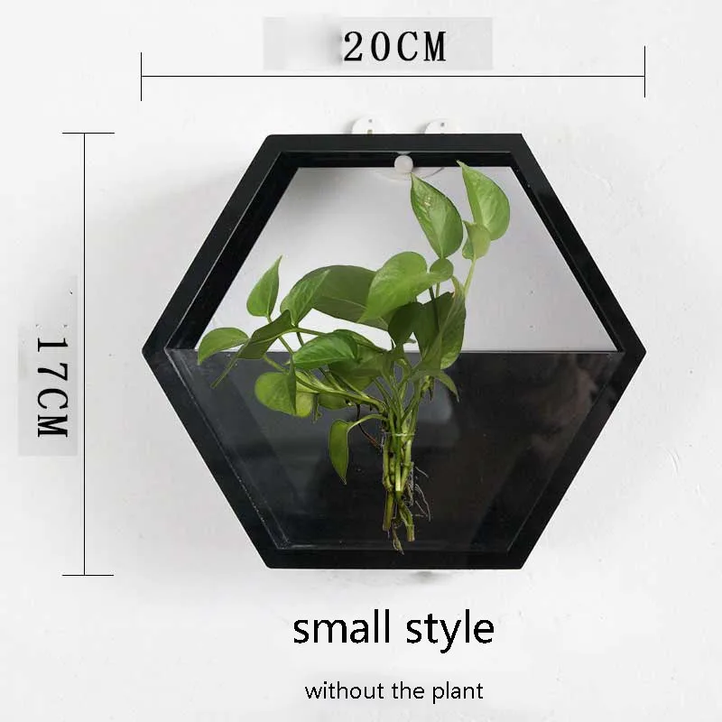 Креативная настенная ваза, однотонный цвет, железный арт, геометрический держатель для растений, горшок, корзина, домашнее украшение, украшение, искусственные цветы, ваза - Цвет: Bsmall