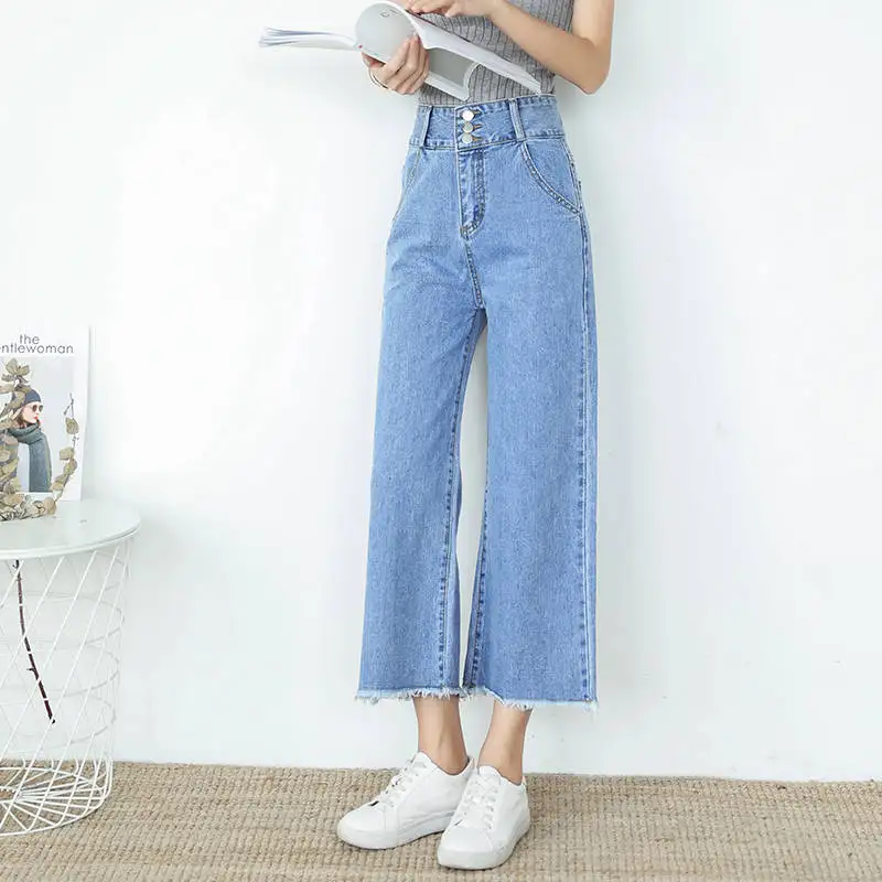 2019 New Spring Women Blue Jeans For Women High Waisted Denim Boyfriend Flare Jeans Womens Female Wide Leg Pants Plus Size 2019 New Spring Women Blue Jeans For Women High Waisted Denim Boyfriend Flare Jeans Womens Female Wide Leg Pants Plus Size