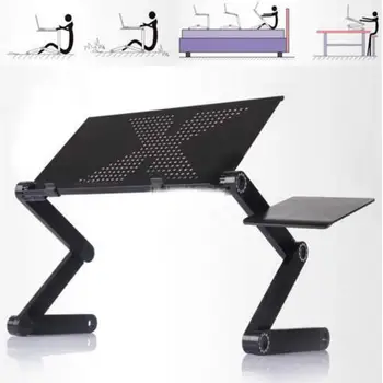 

Lazy Portable Foldable Adjustable Table for Laptop Aluminum Alloy Notebook Computer Study Desk Laptop Stand Tray for Sofa Bed