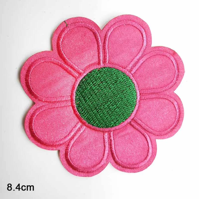 

Pink Flower Iron On Embroidered Clothes Patches For Clothing Stickers Garment Apparel Accessories