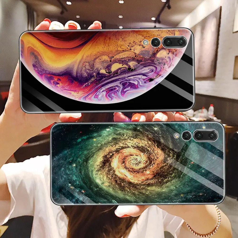 Роскошный чехол для huawei P20 mate 10 Lite P Smart Pro из закаленного стекла телефона