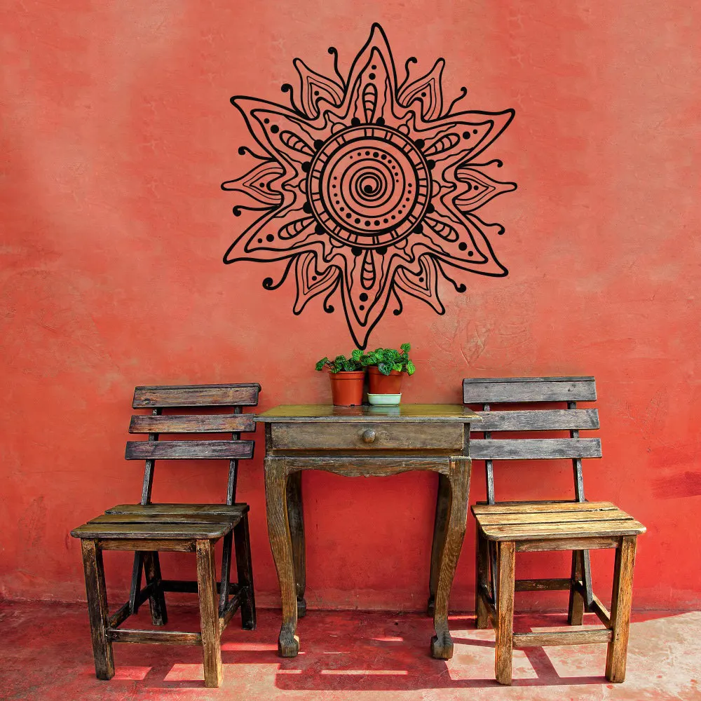 

Bohemian Mandala Flower Wall Decal Beautiful Flower Pattern Stickers For Livingroom Vinyl Abstract Wall Sticker Art Mural SYY598