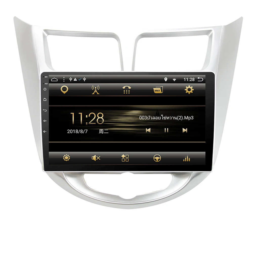 Eunavi ips 2 din Android 8 1 автомобильный dvd плеер для Hyundai Solaris VERNA 2011 15 Радио Лента видео Gps wifi