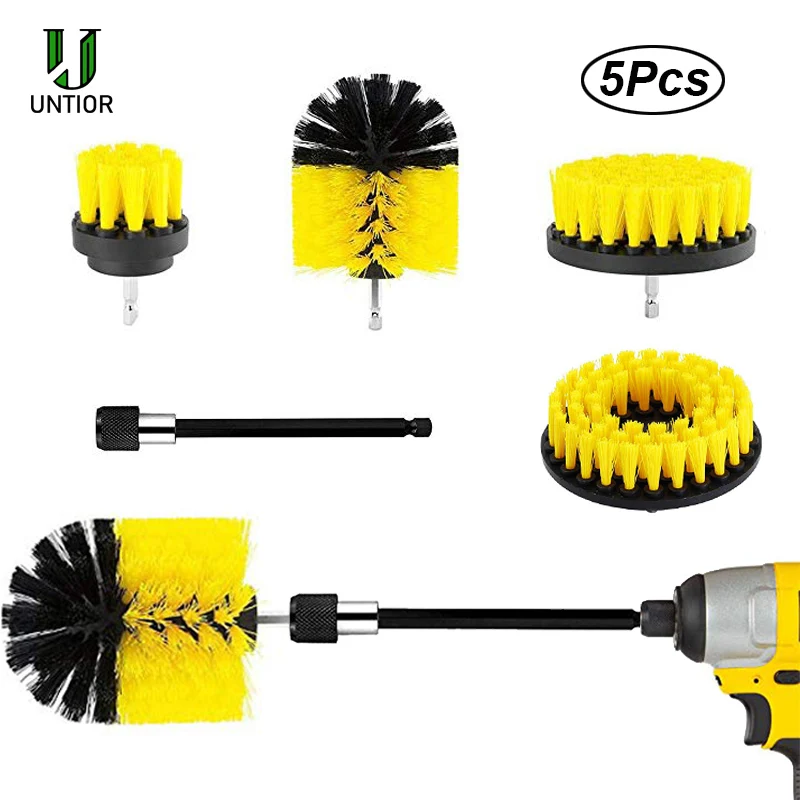 

UNTIOR Drill Brush Attachment Set Power Scrubber Brush Bathroom Cleaning Kit with Extender Multipurpose Clean for Kitchen Grout