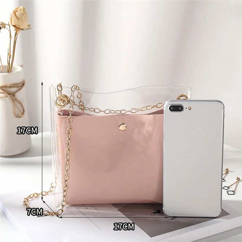 Aelicy Women PU Leather Transparent Design Hasp Shoulder Bag Messenger Bag Purse Crossbody Bag Ladies Bag High Quality