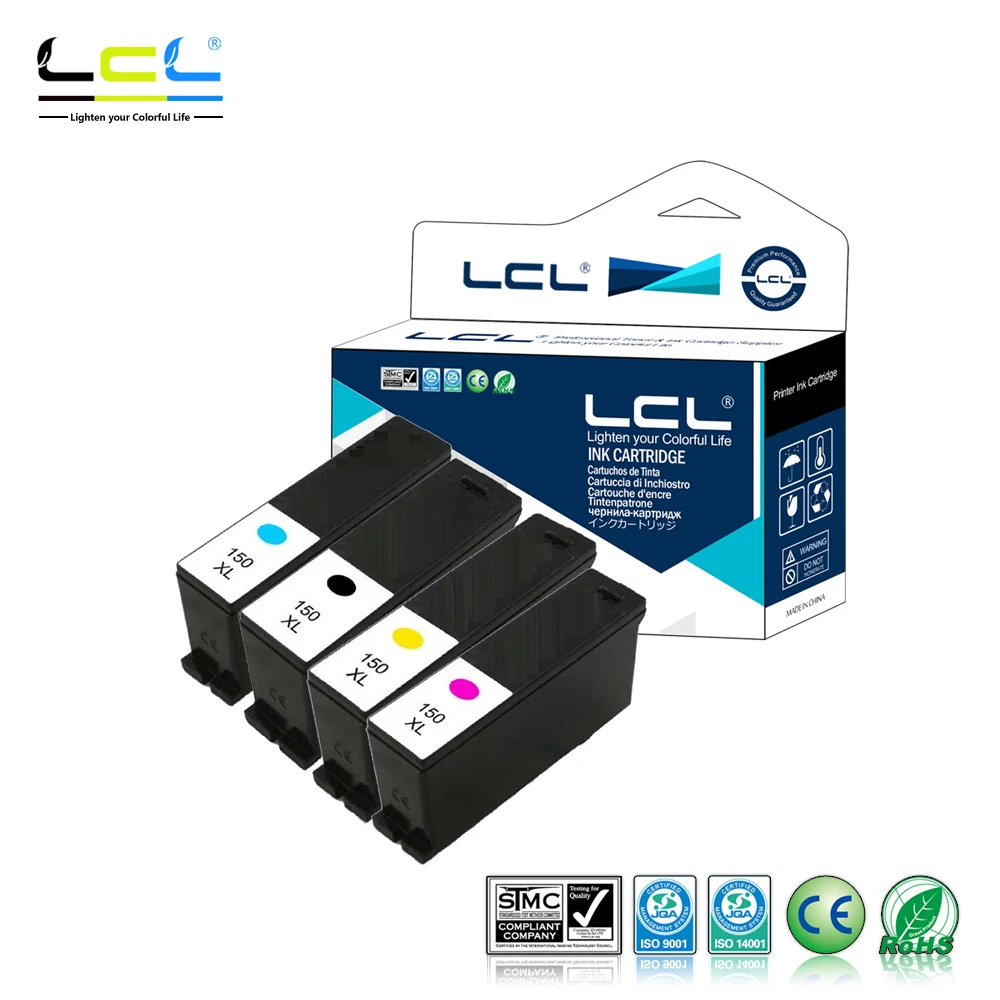 

LCL 150XL 150 XL (4-Pack Black Yellow Magenta Cyan) Ink Cartridge Compatible for Lexmark S315/S415/S515/Pro715/Pro915