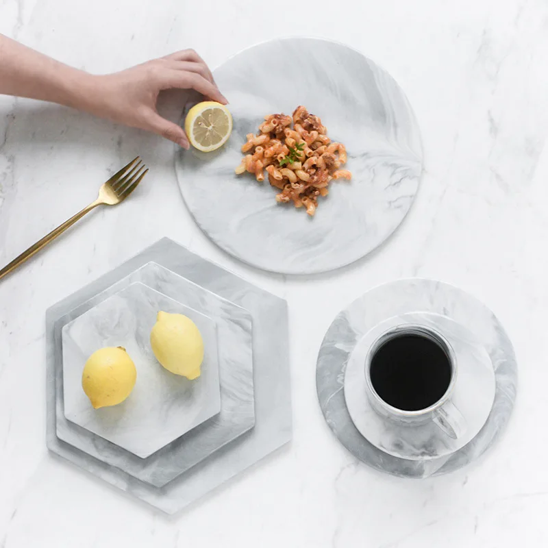 

Marble Pattern Plate Cheese Cutting Boards Round Rectangle Shape Serving Tray Chopper Chopping Coaster Mad Pad Kitchen Tool
