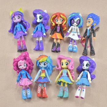 

9pcs/lot 12-13cm NEW 2018 Pony Girls Princess Action Figures Plastic PVC Model Collectible Toy Birthday Gifts Toys for Children