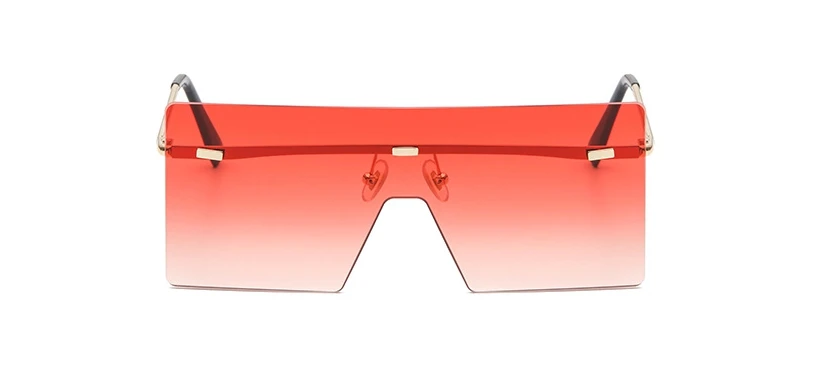 Негабаритные солнцезащитные очки с одной линзой для мужчин и женщин модные очки UV400 Винтажные Очки 47256 - Цвет линз: C5 gold red