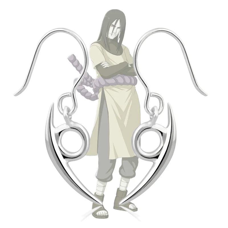 Пара Аниме Наруто орочимару серьги гвоздики 925 пробы серебро в подарочной коробке подарок Orochimaru кольцо Akatsuki