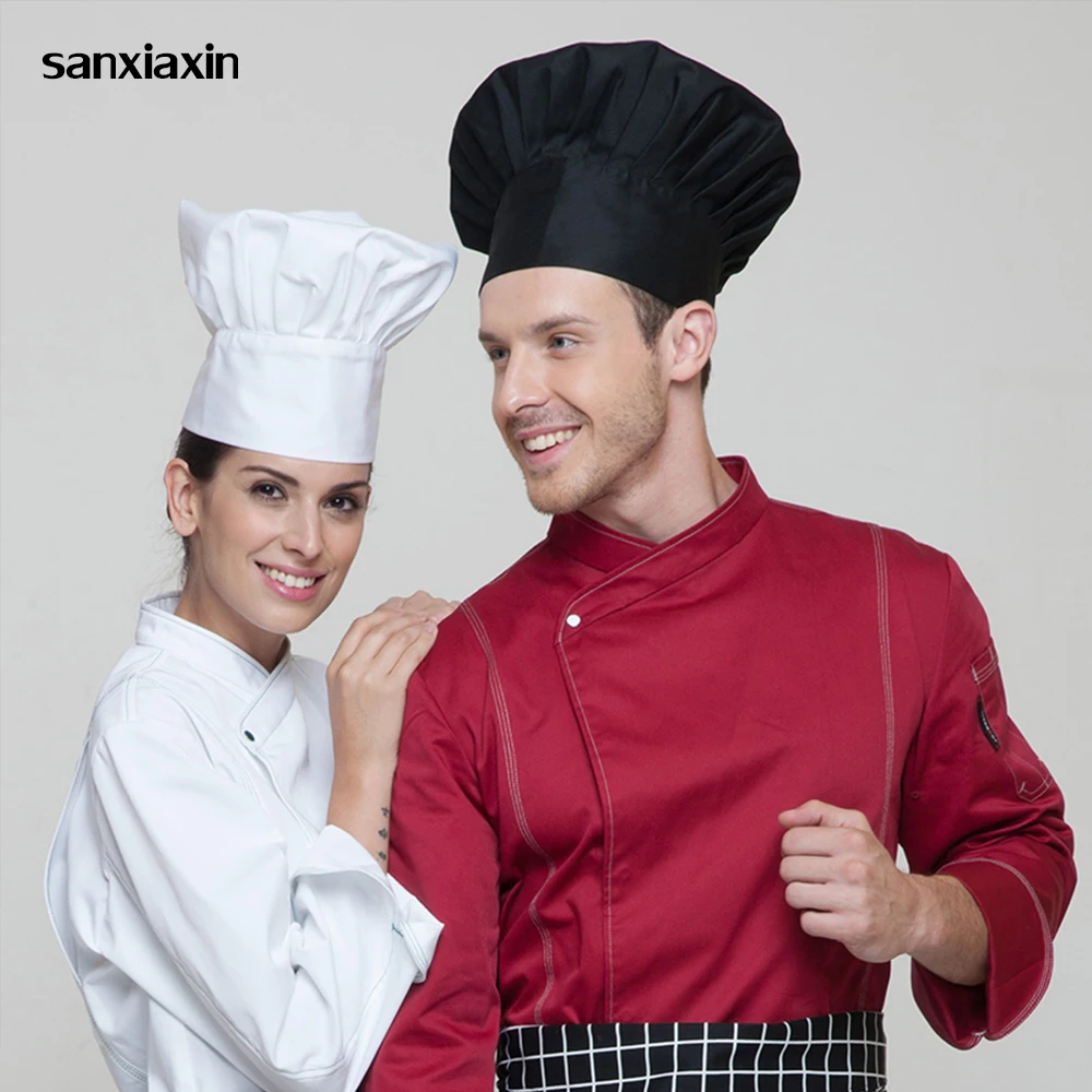 STRIPED GRID PRINT CAP PROFESSIONAL KITCHEN CATERING WAITER CHEF HAT