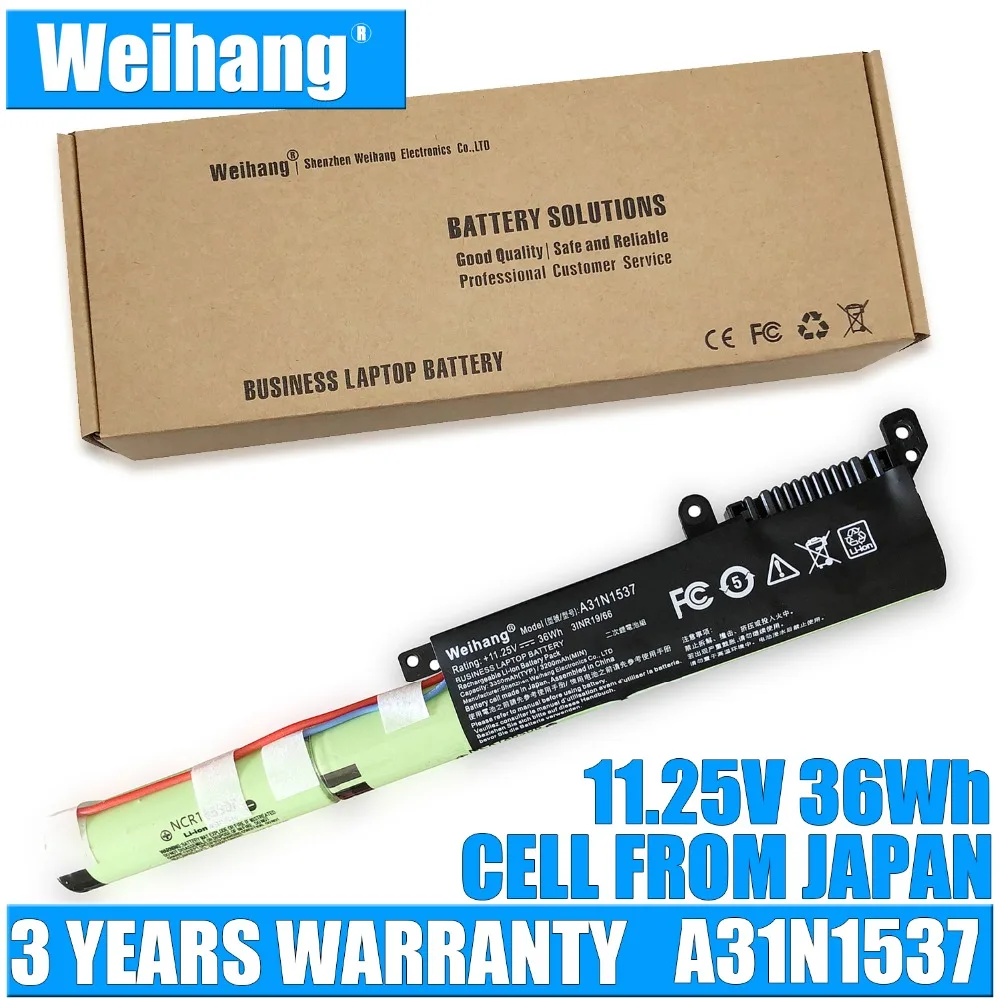 Japanese Cell 36Wh 11 25 V Weihang A31N1537 Аккумулятор для ноутбука ASUS VivoBook Max X441 X441SA X441SC X441UA |