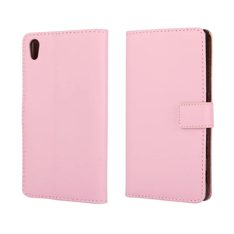 

Genuine Case For SONY Xperia Z2 Z3 Compact Z4 Z5 Premium Z5 Compact Z5 100 Grain Plain Genuine Leather Wallet Case