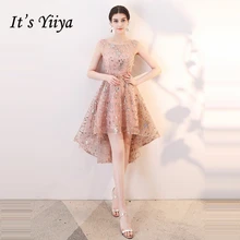 Пром Платья Девушки Без Рукавов It's Yiiya, Элегантные Платья Bling Блестками Цветочные, Высокие / Низкие, Партии Формальные Платья, LX1050,Лето