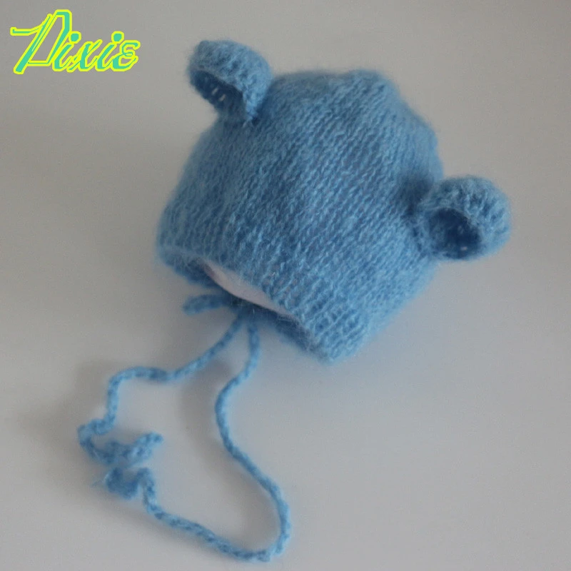 Chaude Nouveau Ne Mohair Oreille Ours Bonnet 4 Couleur 0 3 Mois Nouveau Ne Chapeau Bebe Fait Main Tricot Doux Mohair Bonnet Nouveau Ne Photographie Props Aliexpress