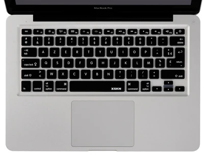 XSKN Французская клавиатура, для Macbook Air Pro retina 13 15 17 Франция AZERTY французский силиконовый чехол для клавиатуры защитная наклейка - Цвет: black