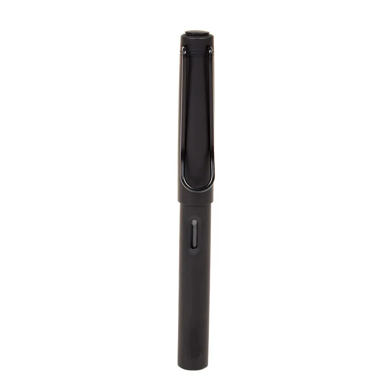 Горячая самопишущее перо из алюминиевого сплава 0,38 мм дополнительный тонкий наконечник металлическая ручка для школы офиса канцелярские принадлежности подарок - Цвет: Black