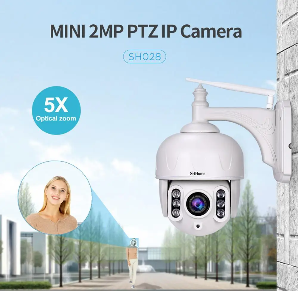 2MP 1080 P наружная водостойкая 5x Zoom PTZ IP скорость купольная камера