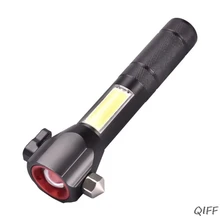 Многофункциональный T6 спасательный фонарик L2 телескопический зум Мини блики перезаряжаемый фонарик с молотком Безопасности и резаком