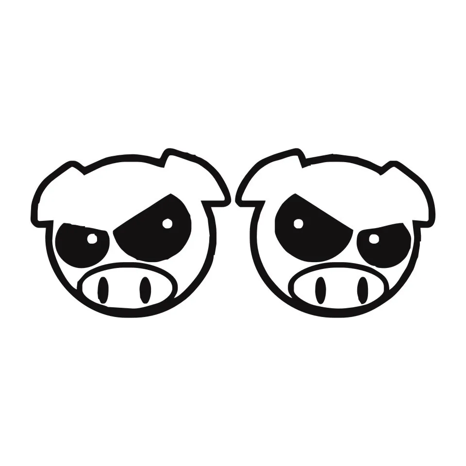 Cunymagos Evil Rally Pigs Cartoon Rearview Mirror Decals Stickers Car-styling Motorcycle Auto Car Body Vinyl Sticker 11.39 (3)