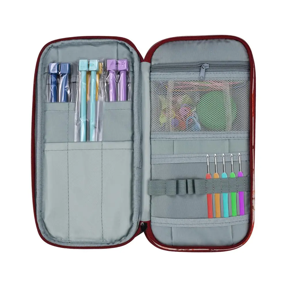 

DIY Knitting Bag Portable Light Yarn Storage Case Have Pockets for Crochet Hooks Tote Organizer