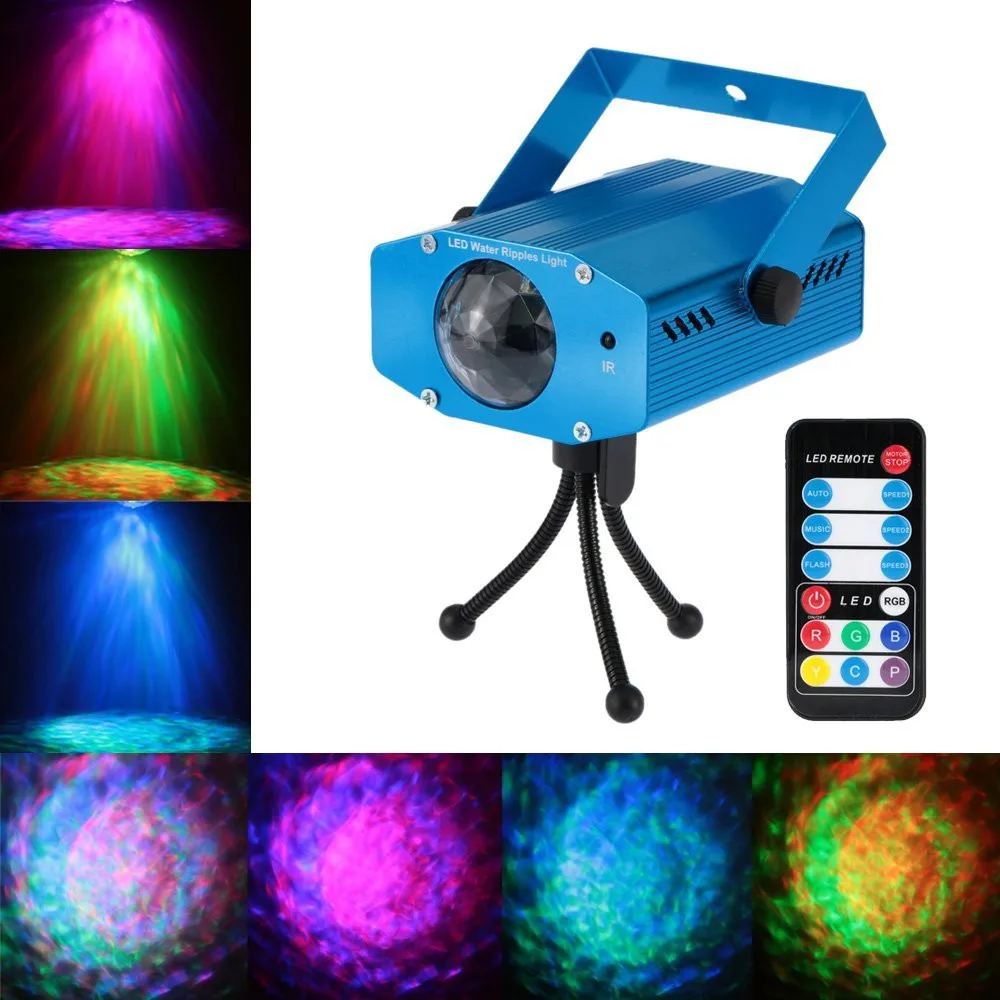 

10W Color Changing Mini LED Sound Control Water Wave Ripple Effect Stage Light Lamp with Controller for Disco KTV Club Party