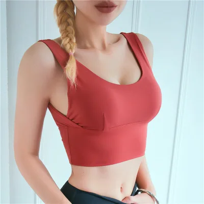 

Strappy Gym Tops Pink Sports Bra High Impact Women Brassiere Yoga Fitness Running Sport Bra Padded Push Up Active Wear Top