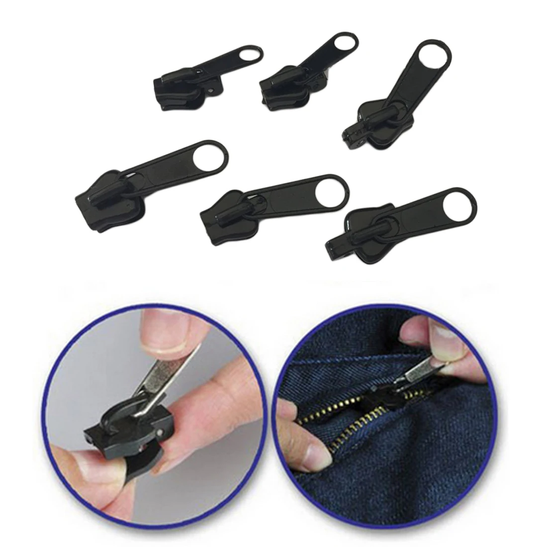 6pcs Hot Plastic Universal Fix Zipper Repair Kit Replacement Zip Slider