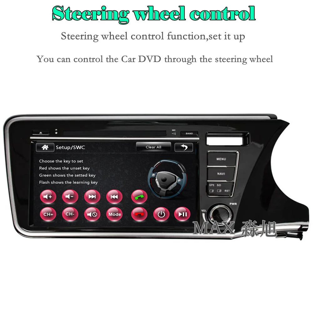 Sale MAX 2 din 8" Car DVD Player For Right Driving Honda City Radio RDS GPS Navigation System Free Map 3G 1080P Bluetooth call/music 3